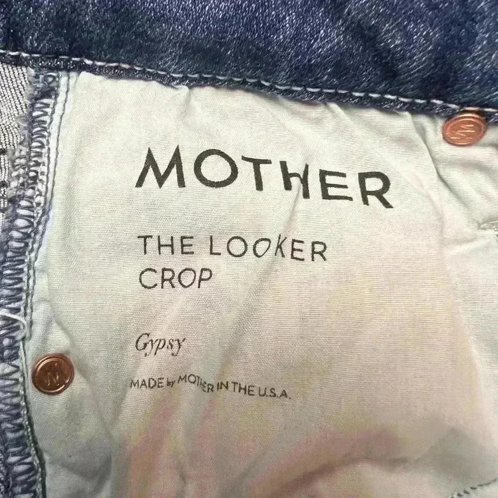 MOTHER Distressed Jeans The Looker Crop Gypsy Size 24 - Picture 9 of 12